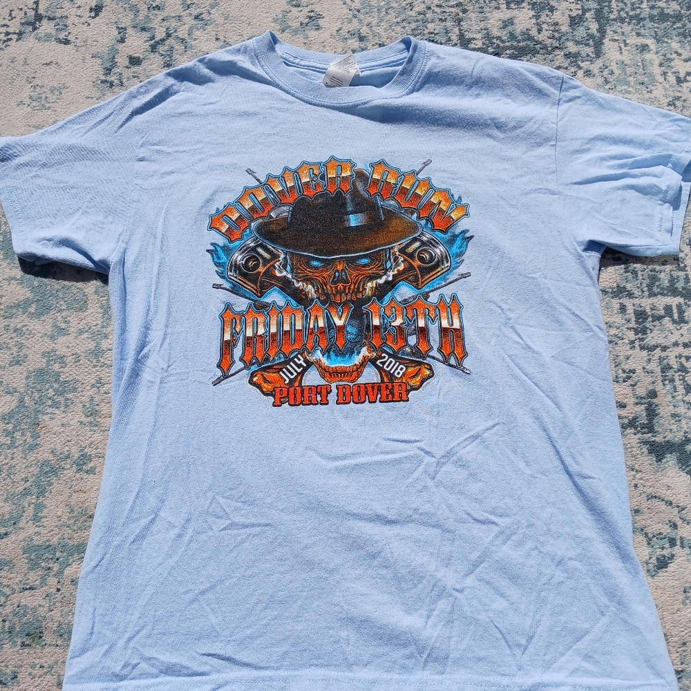 Biker Shirt Port Dover Friday 13th Light Blue Shirt